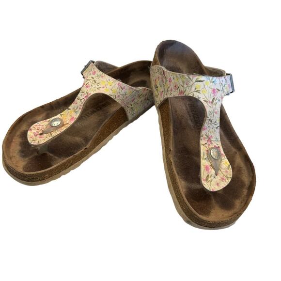 Birkenstock Gizeh Floral Print Sandals | Birko-Flor Size 39 - Picture 3 of 4